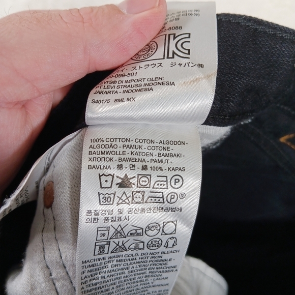 Levi’s 501 Jeans Mens 32x32 Black Denim Button Fly Straight Leg Regular Fit - Picture 3 of 14